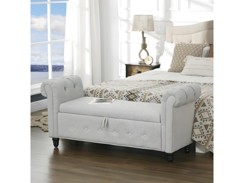 Lysvia grey storage bench seat OPHJ51405