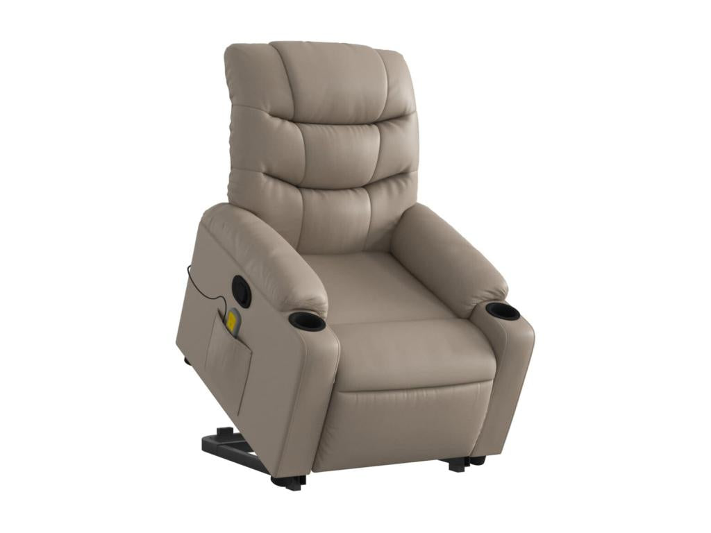Cappuccino Faux Leather Reclining Massage Chair LJKF39742