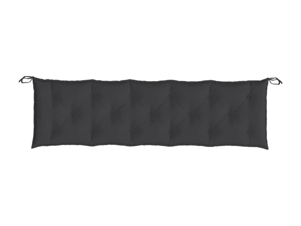 Black garden bench cushion 180x50x7 cm Lysvia fabric XGBN56272