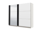 Dormeva Wardrobe - 2 Sliding Doors - With Mirror - W.217 cm - White and Black RABV03527