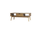 Rectangular coffee table with 2 niches and 1 drawer, wood - Dormeva ZFFC57267