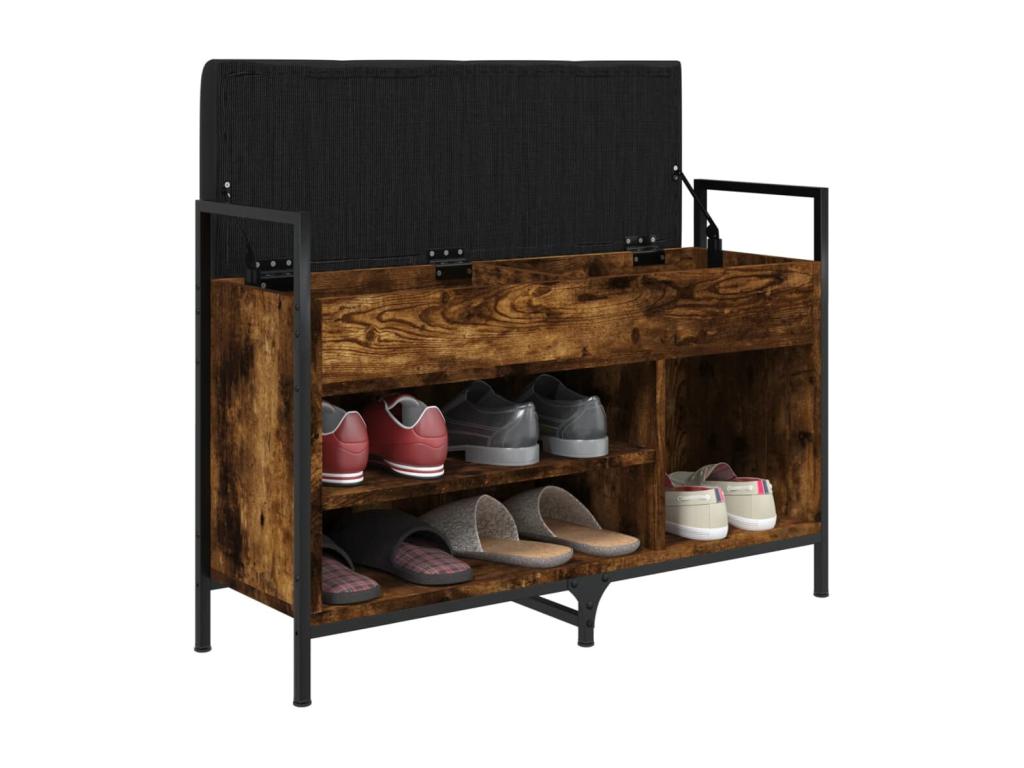 Smoked oak shoe bench 85.5x32x57.5 engineered wood RMAL72933
