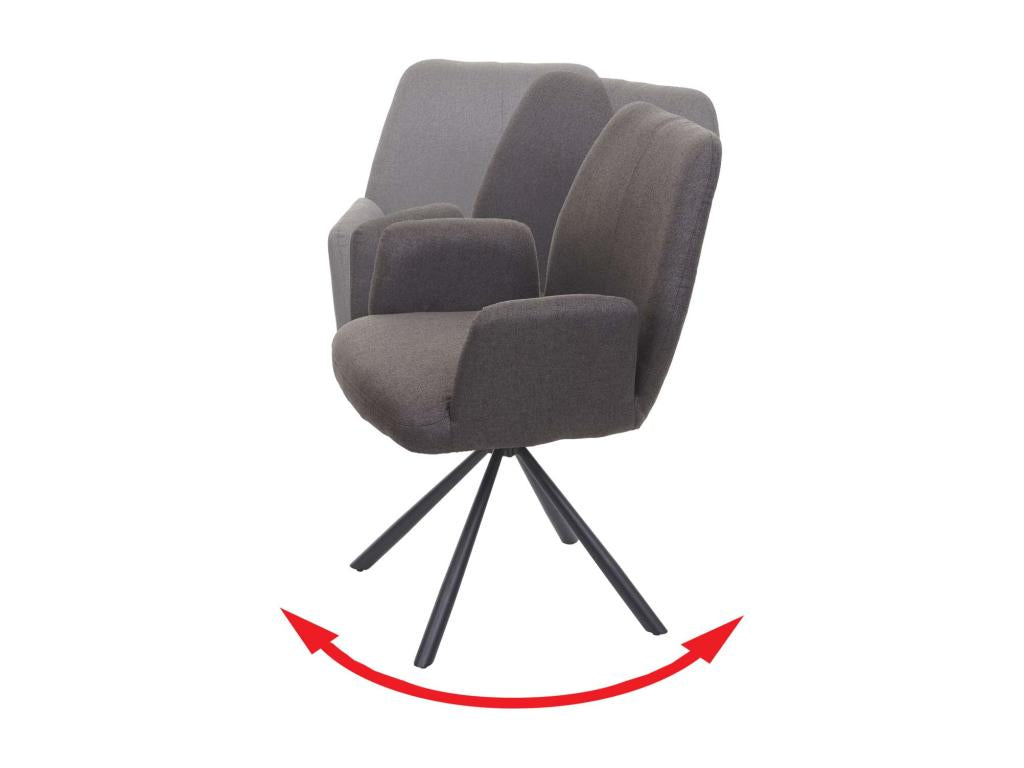 Lysvia-H71 Swivel Dining Chair, Grey-Brown MLUS34095