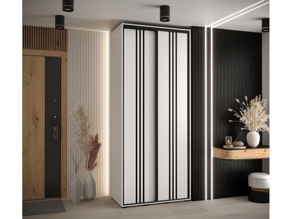 Dormeva 6 Sliding Door Wardrobe 235.2/110/45 2 Doors White/White/Black ZGXM55307