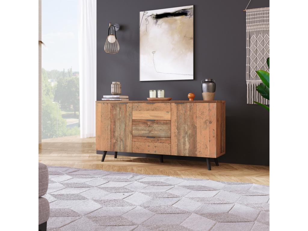 Vintage brown TV stand, 140cm diameter x 70cm height, QEBG22014