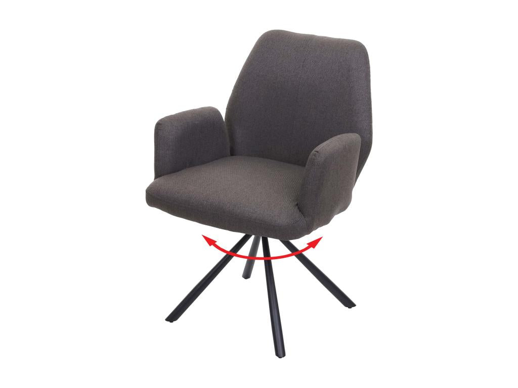 Lysvia-H71 Swivel Dining Chair, Grey-Brown MLUS34095