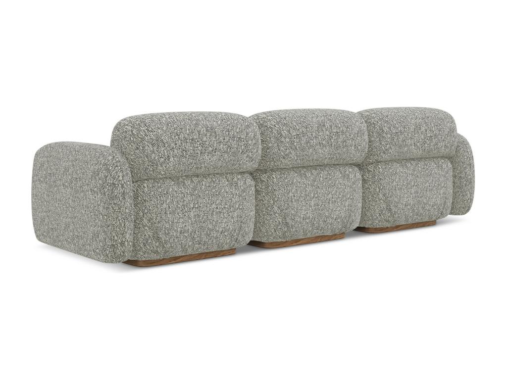 Modular 4-seater sofa in textured fabric - dark beige - Lysvia YRAX51558