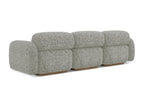 Modular 4-seater sofa in textured fabric - dark beige - Lysvia YRAX51558