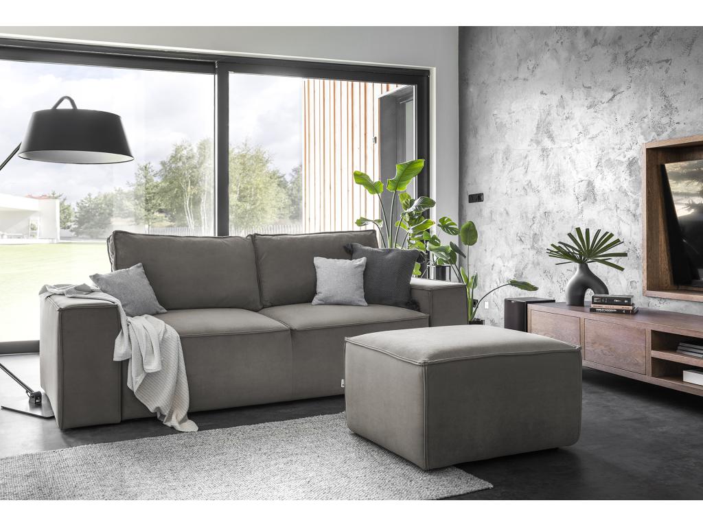 Dormeva 260cm Meuse Brown Velvet 4-Seater Convertible Sofa QMAE37641