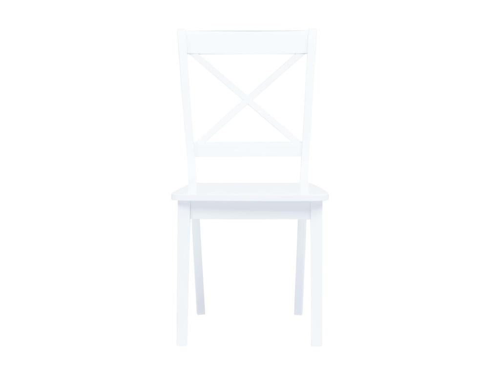Set of 2 dining chairs, white, solid rubberwood, VDHH86870