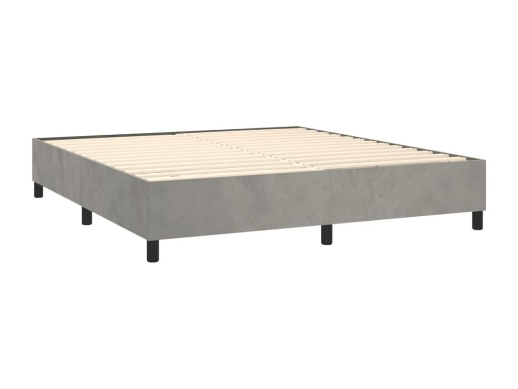 Dormeva bed base with mattress and LED, light grey, 180x200 cm, NDEB27302