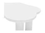 Coffee table in MDF - with 2 small stools - irregular and elegant curved top - White PHRP97082