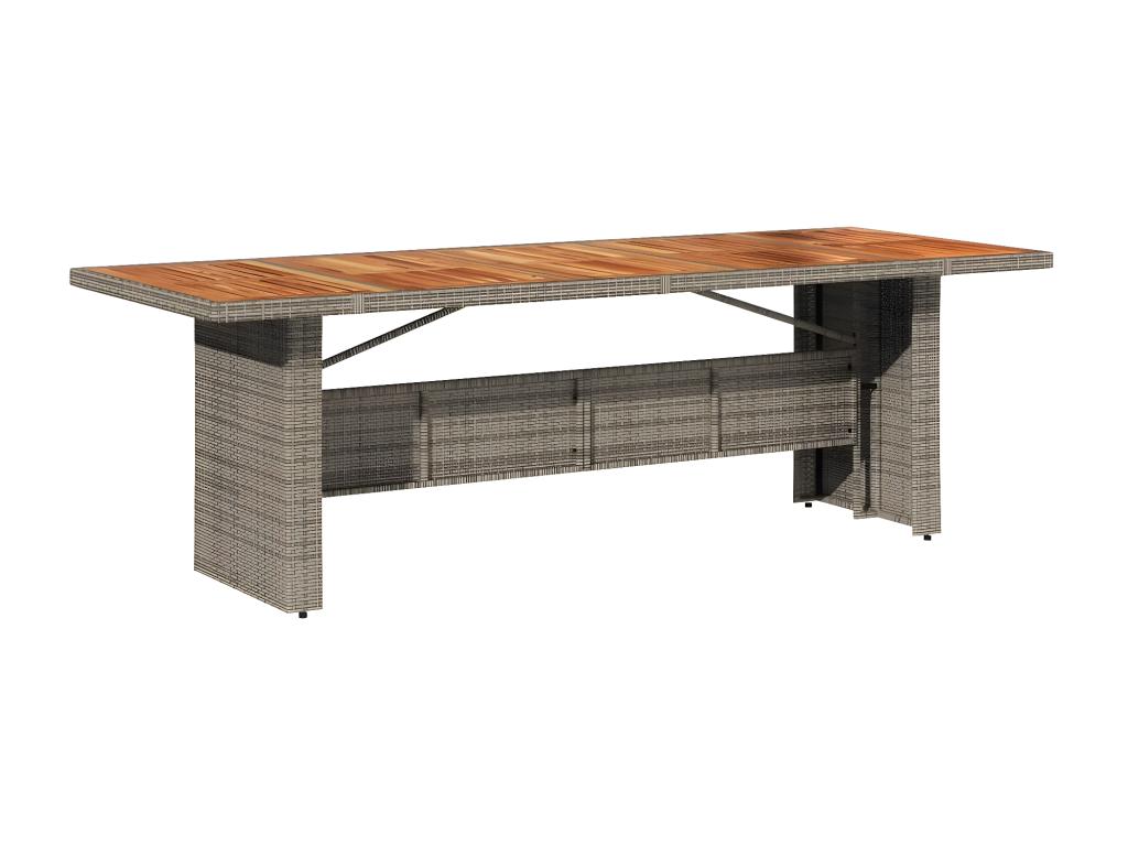 Garden furniture and tabletop in grey woven resin