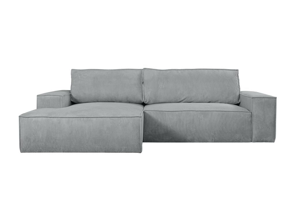 Lysvia WLMV06528 Left-Hand Corner Sofa Bed in Light Grey Corduroy