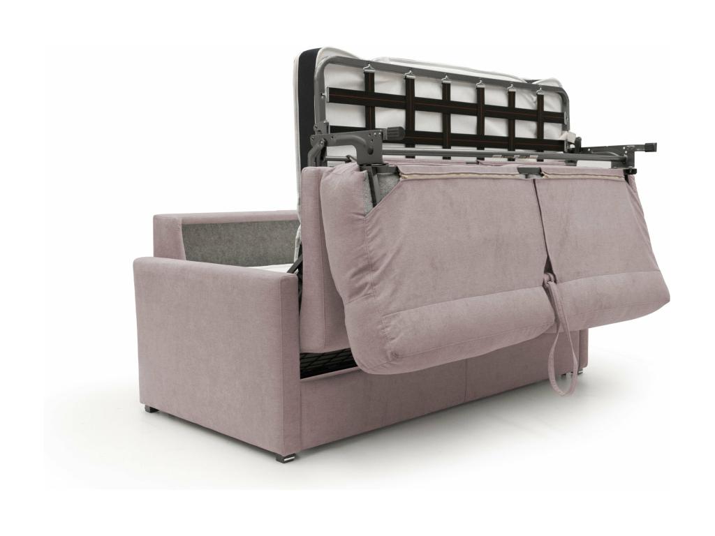 Lysvia Convertible Sofa Bed in Soft Waterproof Fabric T02 196 cm Matte - 160x197 Pink AMSM11395