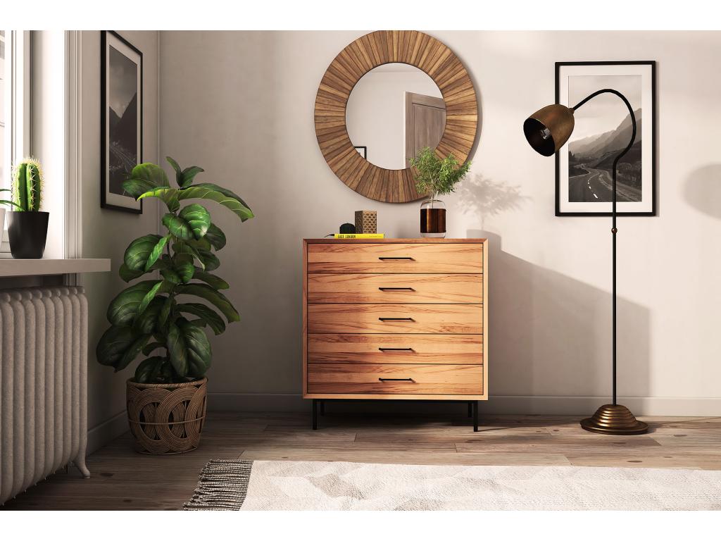 Chest of drawers in solid heartwood beech with natural oil finish NRYU27003