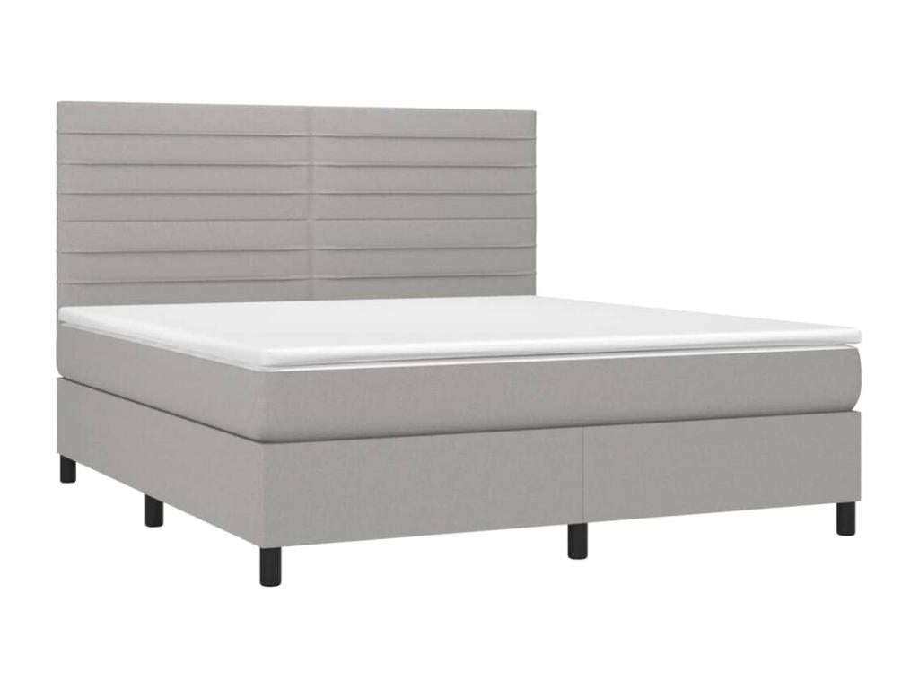 Dormeva bed base and mattress with LED, light grey, 180x200 cm, BOVN38463