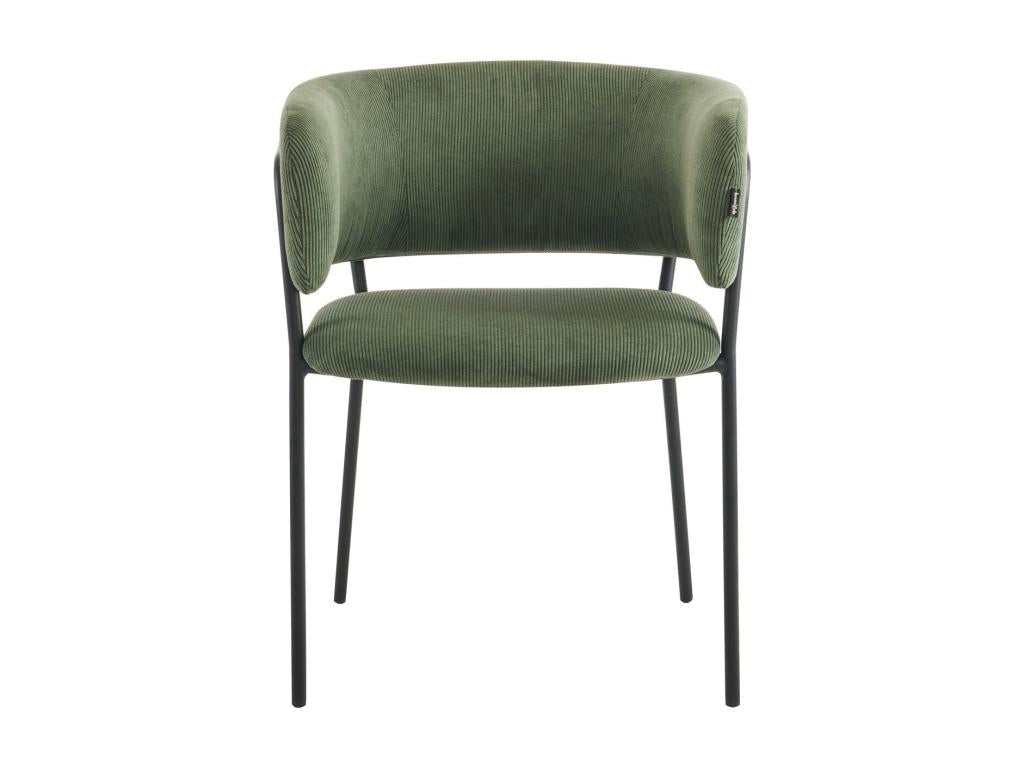 Set of 2 green corduroy dining chairs - Lysvia UZKO06119