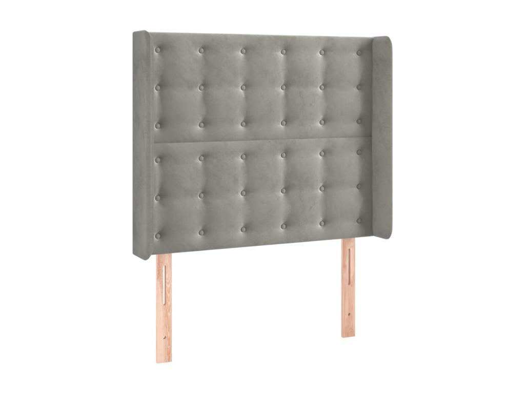 Light Grey LED Headboard 83x16x118/128 cm Velvet LEXD70310