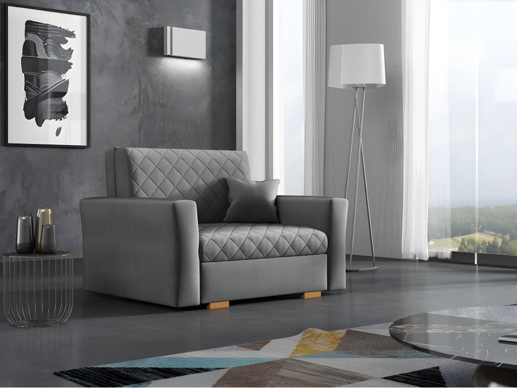 Lysvia 145 Armchair Grey 85x115x98cm Upholstered Wooden Legs Fully Assembled Furniture GJGU75910