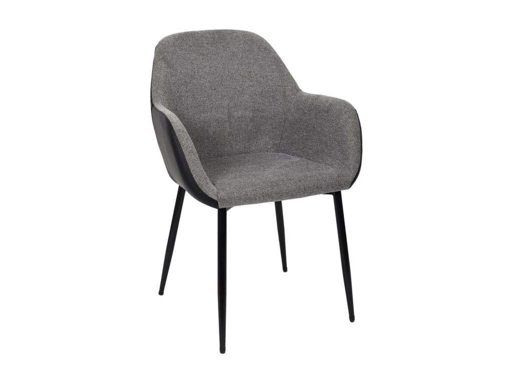 Lysvia - Set of 6 Armchairs in Black and Heather Grey Fabric MMCW53010
