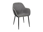Lysvia - Set of 6 Armchairs in Black and Heather Grey Fabric MMCW53010