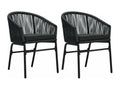 2-piece garden chairs, black rattan PVC, EDKY41934