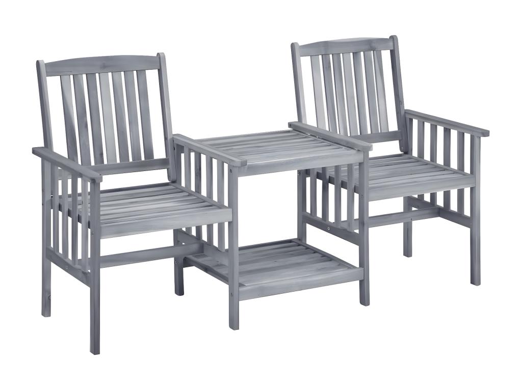Garden chairs with tea table and cushions, Lysvia solid wood, 47 SABO24833
