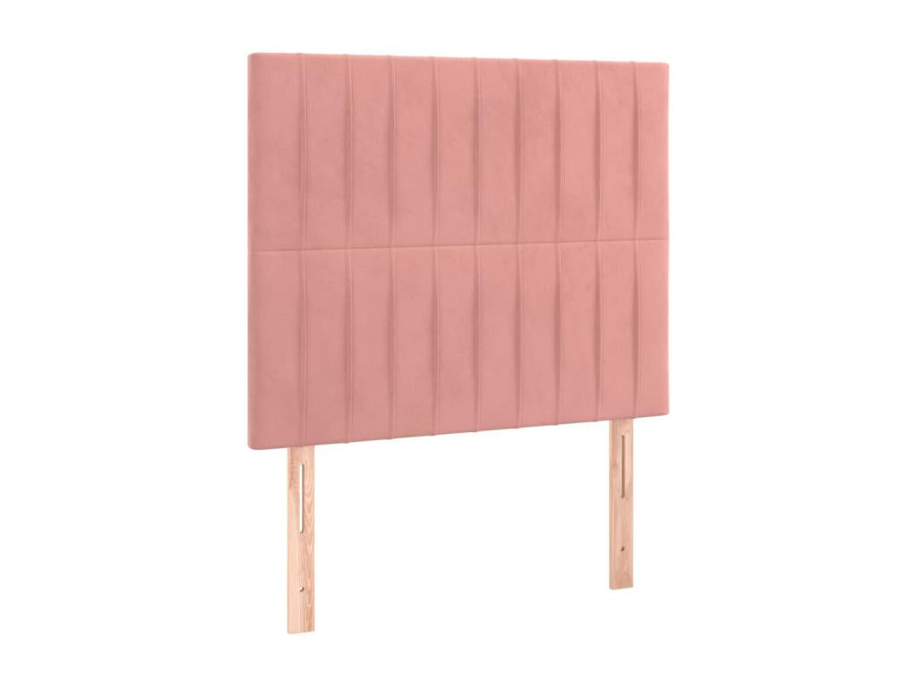 Pink LED Headboard 80x5x118/128 cm Velvet TBRV55098