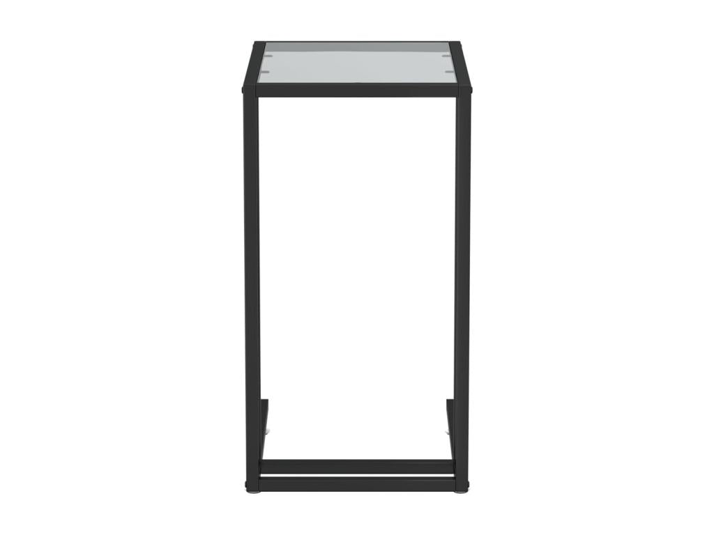 Black side table for computer, 50x35x65 cm, tempered glass, YLVA69066
