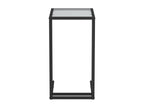 Black side table for computer, 50x35x65 cm, tempered glass, YLVA69066