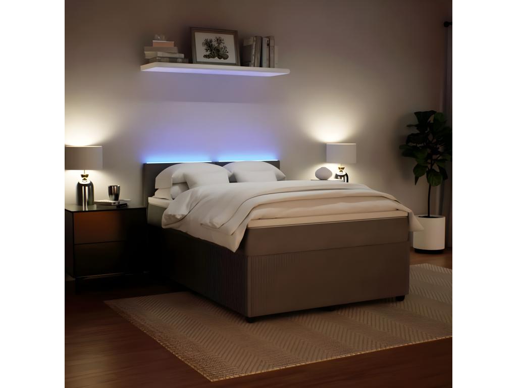 Dormeva bed base and mattress, light grey, 160x200cm, velvet, ITTW00167