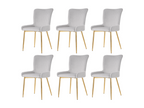 Velvet dining chair set of 6 lounge chairs with four gold-grey metal legs EIQT23276