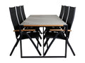 Dormeva Garden Table and Chairs Set: 100x200cm Table and 6 Dormeva Chairs, Black/Grey/Natural. DVHK41553