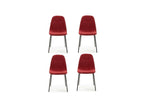 Set of four chairs, red fabric/metal - Dormeva PUOH10648