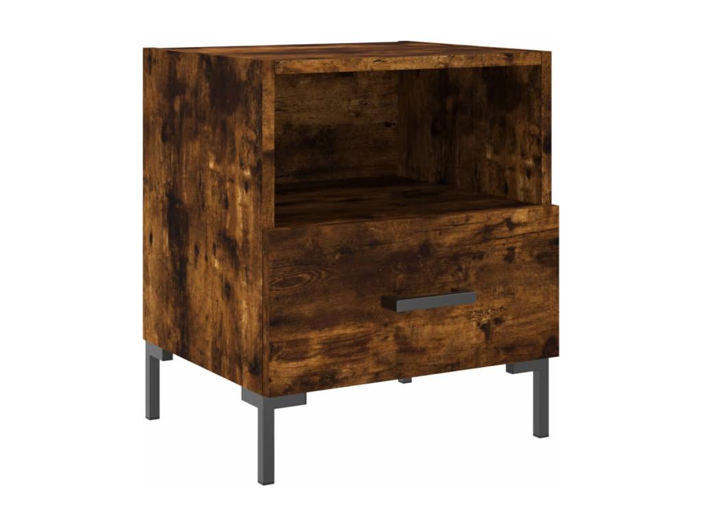 Smoked oak bedside table 40x35x47.5 cm engineered wood WOYY32523