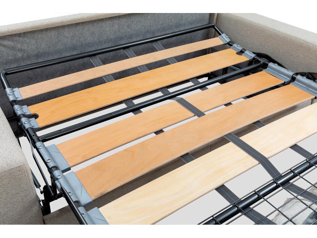 4-seater express convertible sofa in black faux leather - Dormeva wide sleeping area 160 cm - 18 cm Dormeva mattress IKJU06854