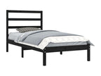 Black bed frame, solid pine wood, 100x200 cm, ZRGT89424