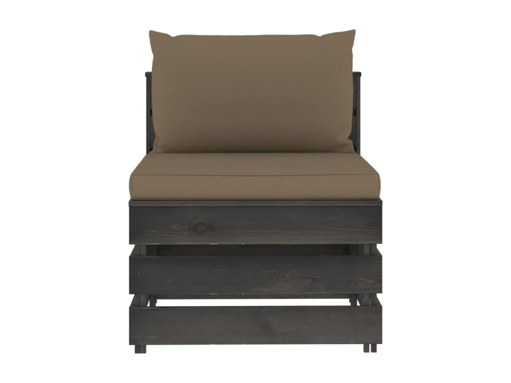 Sectional sofa with cushions, grey impregnated wood ZSJV87932