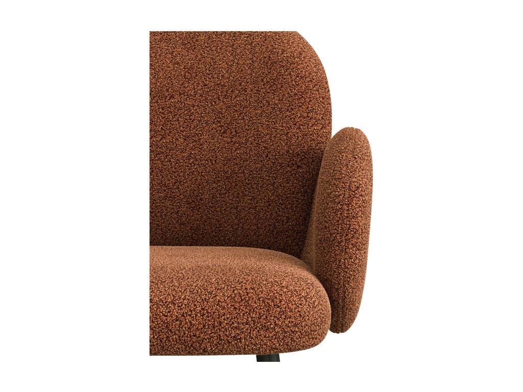 Dormeva Chair in Terracotta Bouclé Fabric with Black Metal Legs x2 KWMK90370