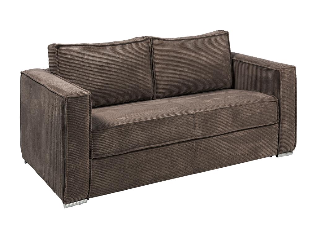 4-seater express convertible sofa in brown corduroy - 160 cm sleeping area - 14 cm mattress Dormeva TSTF77943