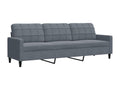 3-piece sofa set with cushions, dark grey velvet, ETIH79804