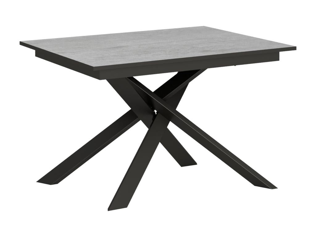 Ganty extendable table 90x120/180 cm, Concrete Grey with anthracite edge banding and anthracite frame, COVE22812