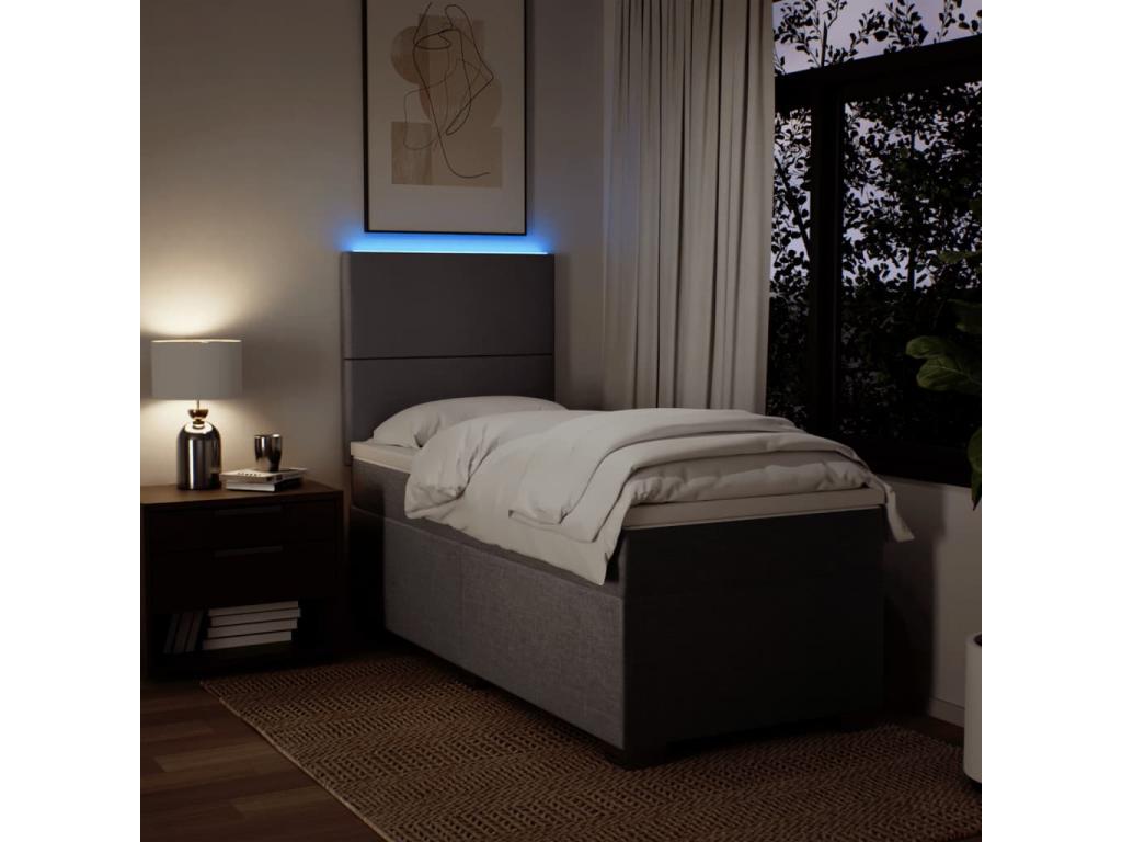 Lysvia bed base with Lysvia mattress 100x200 cm Fabric LEXN42043