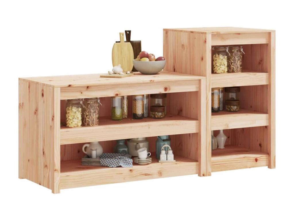 Outdoor kitchen cabinets, 2 pcs, solid pine wood, LSID02152