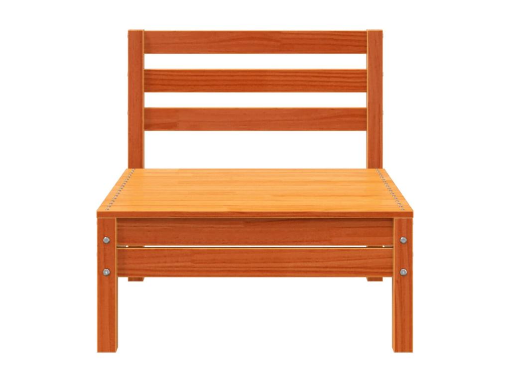 Armless garden sofas, 4 pieces, brown wax finish, solid wood, IKLD57580