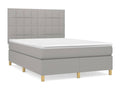 Lysvia bed base with light grey mattress 140x190cm Fabric FNPT40489