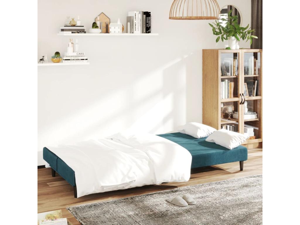 MGBR18865 2-Seater Sofa Bed in Blue Velvet