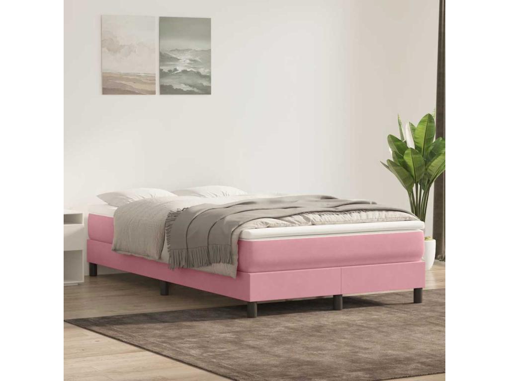 Dormeva bed base without mattress, pink, 120x220 cm, velvet, QKGL46290