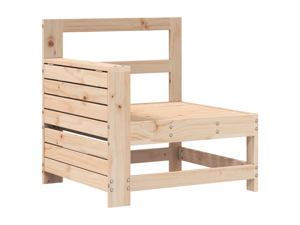 Garden sofa with armrest and side table, solid pine wood CRWE76375